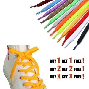 Lacci per scarpe grassi larghi piatti 1/3" 40/50/55/65 pollici colore stivali lacci scarpe sneakers - Foto 1 di 37