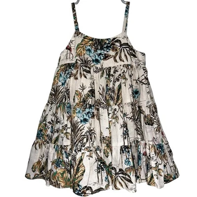Vestido Banana Republic BR Bebé Lino Tropical En Niveles Talla 12-18M Foto 1 de 4