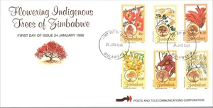 Zimbabwe 1996 Indigenous Trees Bulawayo CDS Sweet Thorn Sausage Tree Luckybean - Picture 1 of 2