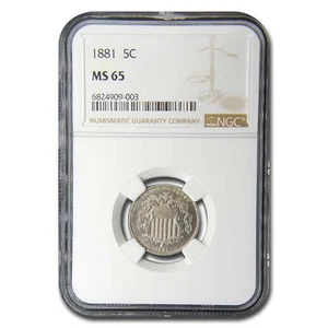1881 Shield Nickel MS-65 NGC - Picture 1 of 3