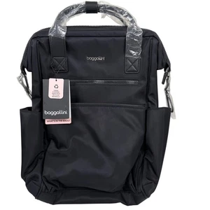 NEW Baggallini Soho Laptop Backpack Black RFID Protection Travel Bag Carry On - Picture 1 of 9