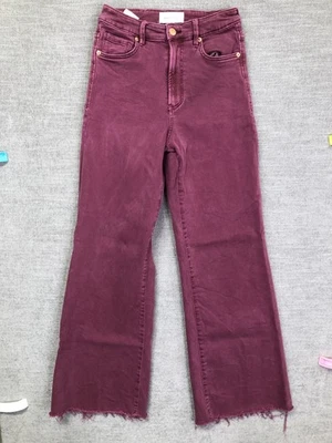 Dear John Jeans Womens 27 Purple Edition Cropped Raw Hem Wide Leg Stretch Denim - Image 1 of 4