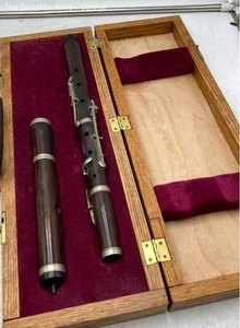Transverse Dark Brown Wooden Musical Instruments Flute With Carry Case - Picture 1 of 8