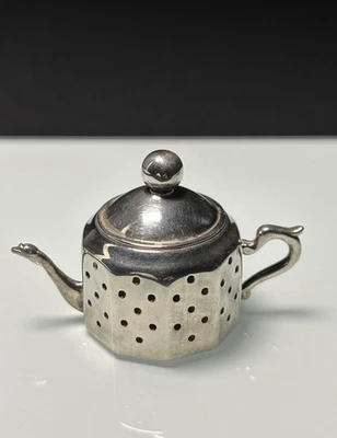 925 Silber Teesieb als Teekanne Italien - Bild 1 von 4