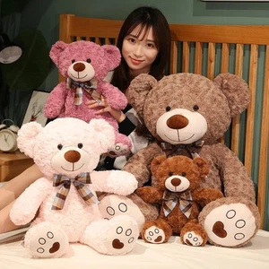 Süßer Teddybär Plüschtier mit Fliege weiches Stofftier Puppe Geschenk 35-60 cm - Bild 1 von 7
