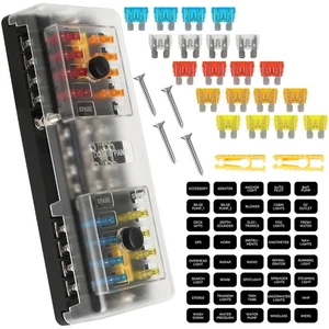 16-Way Circuit Blade Block Fuse Car 32V Vehicle Holder Boat Auto Marine Box Bus - Picture 1 of 7