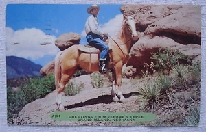 Greetings from Jerome's Tepee Grand Island Nebraska Used 1953 Postcard - Picture 1 of 2