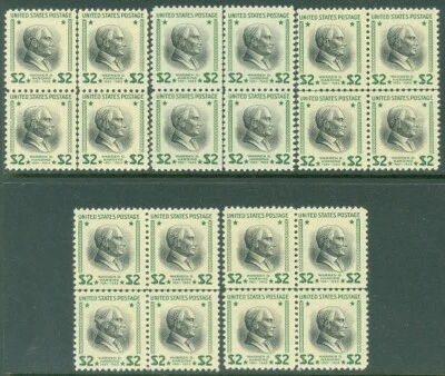EDW1949SELL : USA 1938 Collection of 5 VF, MNH Line Blocks. All w/ NO gum skips - Image 1 of 2