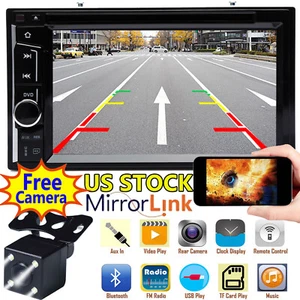 Car Stereo Radio 2DIN DVD FM AM Player Touch Screen Mirror For GPS + Rear Camera - Picture 1 of 12