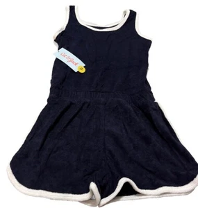 NWT Kids Terry Cloth Romper in Navy Blue - Picture 1 of 2