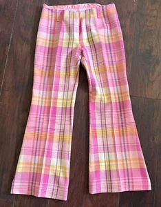 Pantalones acampanados vintage Bobbie Brooks rosa a cuadros con fondo de campana talla 11 - Imagen 1 de 9