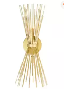 CWI Lighting Savannah moderne Wandleuchte aus Metall mit 2 Lichtern in Blattgold - Bild 1 von 5