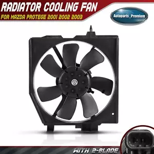 Right Side A/C Condenser Fan Assembly w/ Shroud for Mazda Protege 2001 2002 2003 - Bild 1 von 9