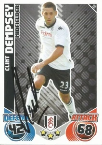 CLINT DEMPSEY SIGNED FULHAM 2010/2011 MATCH ATTAX TRADING CARD+COA - Picture 1 of 1