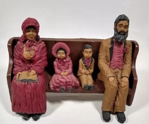 Schwarze Americana Figuren religiöse Kirche Familie signiert Vintage Lot OOAK LESEN - Bild 1 von 24