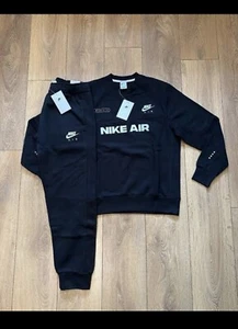 Nike Air Brushed Back Tracksuit Set | MED Crew & SML Jogger | ** RARE NIKE ** - Picture 1 of 6
