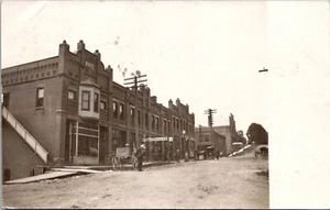 MANTUA OHIO STREET VIEW FRISEUR SHOP & TEMPERANCE POOL - 1907 ECHTES FOTO POSTKARTE - Bild 1 von 2
