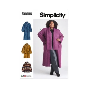 Simplicity SEWING PATTERN S9686 Plus Size Coat & Jacket 20W-28W Or 30W-38W - Picture 1 of 7
