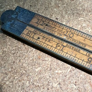 FRÜHE PAT DATES STANLEY RULE & LEVEL CO NEU BRITAIN CONN BUCHSBAUM MESSINGGEBUNDEN - Bild 1 von 13
