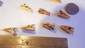 12 VINTAGE BRASS SCARF SWEATER TIE CLASP WITH LOOP - Picture 1 of 2