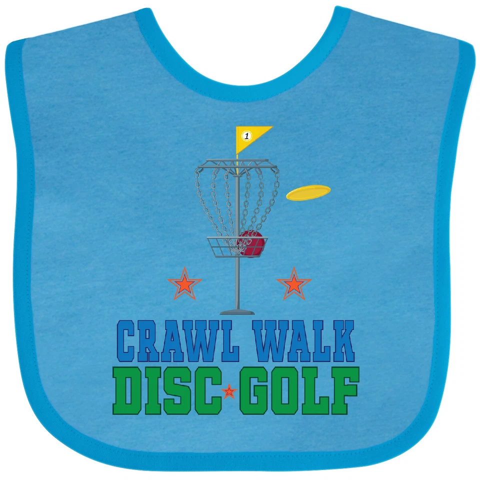Inktastic Crawl Walk Disco Golf Bebé Babero Golfista Futuros Niños Aficiones Deportes Foto 1 de 1