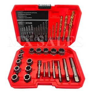 26 Schrauben Nuss Ausdreher Set Easy Out gebrochen Lug Nut Extraction/Demover Steckschlüsselsatz - Bild 1 von 4