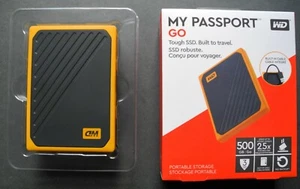 Western Digital 500GB SSD My Passport Go USB Portable Storage BNIB Sealed Yellow - Afbeelding 1 van 2