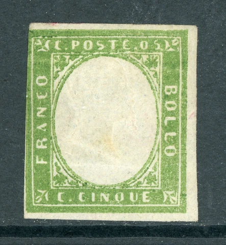 Italy 1855 Sardinia 5¢ Emerald Green  Scott #10 VFU O931 ⭐⭐⭐⭐⭐ Cover