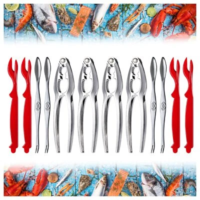 13 Pieces Crab Leg Crackers Set Including 4 Nut Crackers 4 Lobster Shell Fork... - Image 1 of 4