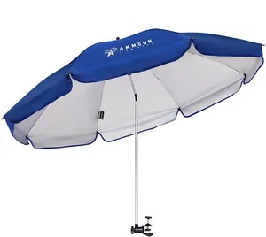 XL 52" Chair Umbrella with Clamp, 360° Swivel, UPF 50+, Blue - Picture 1 of 3