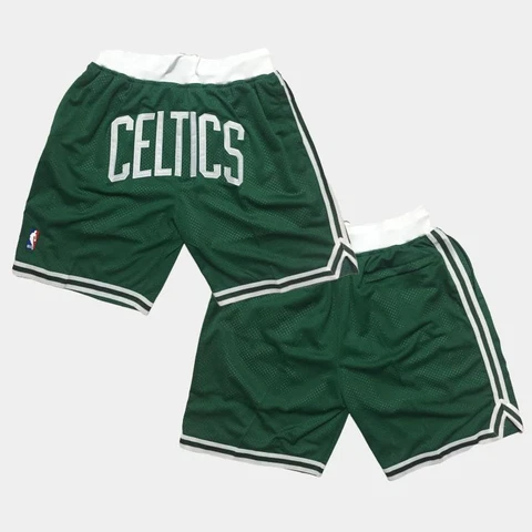 New Boston Celtics Green Retro Men Basketball Shorts Size:S-3XXL Cover
