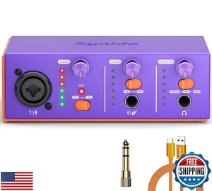 Synido Solo USB C Audio Interface for Recording Music, Streaming, Podcasting - Picture 1 of 5