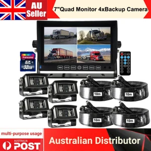 7" Quad Monitor DVR 4x4PIN Night Vision Rear View Camera 4x10m Package For Truck - Picture 1 of 12