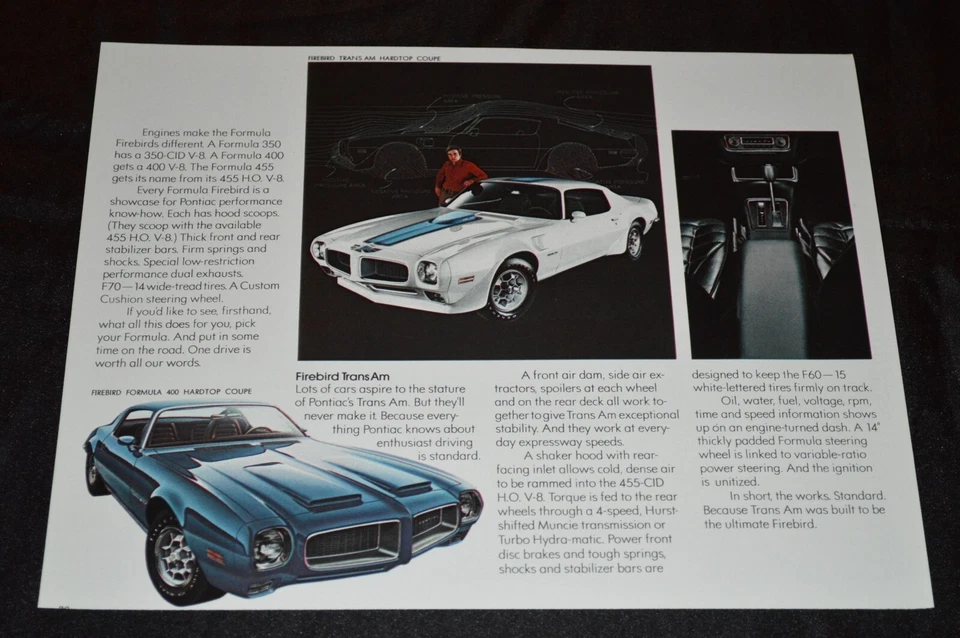 1972 Pontiac Firebird Trans Am Original Dealer Advertisement Print Ad 72 T/A 4 - Image 1 of 1