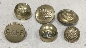 Bundle of 6 Vintage Military Gilt Buttons. RAF, Royal Engineers & Artillery, etc - Picture 1 of 5