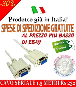 RS232 9P Female to 9P Female Cable Length: 1.5m White Femmina Femmina Porta Com  - Foto 1 di 2