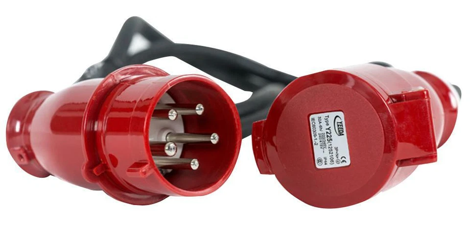 5.25FT 1.6M STANDARD 5 PIN 15KW 32A INDUSTRIAL HEATER LEAD BLACK FOR JETHEAT - Image 1 of 1