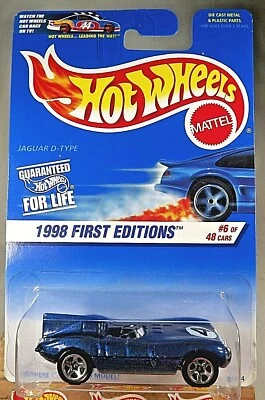 1998 Vintage Hot Wheels #638 First Editions 6/48 JAGUAR D-TYPE Blue w/5Sp  Malay - Image 1 of 4