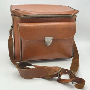 Bolso de Hombro Vintage MCM Cuero Marrón Estuche para Cámara Perrin California #603 Retro - Imagen 1 de 17