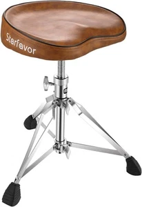 Starfavor Drum Throne Height Adjustable Padded Seat Ergonomic Brown, Brown - Picture 1 of 10