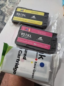 3 nowe wkłady atramentowe Generic 951XL pasują do HP OfficeJet 8600 8610 Purpurpurowy żółty - Zdjęcie 1 z 2