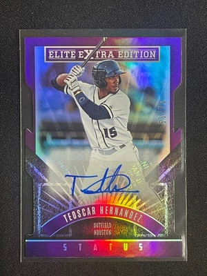 Teoscar Hernandez 2015 Panini Elite Extra Edition Auto #155 Purple Die-Cut /75 - Image 1 of 2