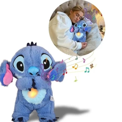 Stitch Breathing Musical Plush Doll Sleep Aid Anxiety Relief Toy 30cm US Seller - Image 1 of 4