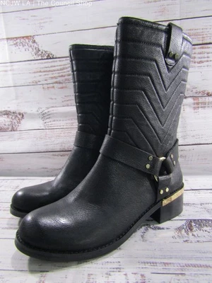 Vince Camuto Wadima Women's Quilted Black Leather Boots Size 9 - Image 1 of 4