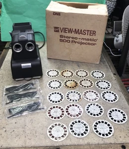 Vintage GAF View -Master Stereo-Matic 500 Projector W/ Reels Box Glasses Works! - Picture 1 of 24