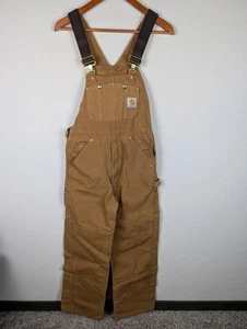 Carhartt R01 BRN Duck Bib Latzhose Double Knee ungefüttert Herren 30x32 braun - Bild 1 von 11