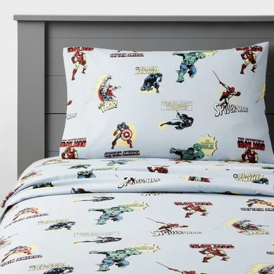 Queen Marvel Characters Kids' Sheet Set - The Marvel Collection by Pillowfort