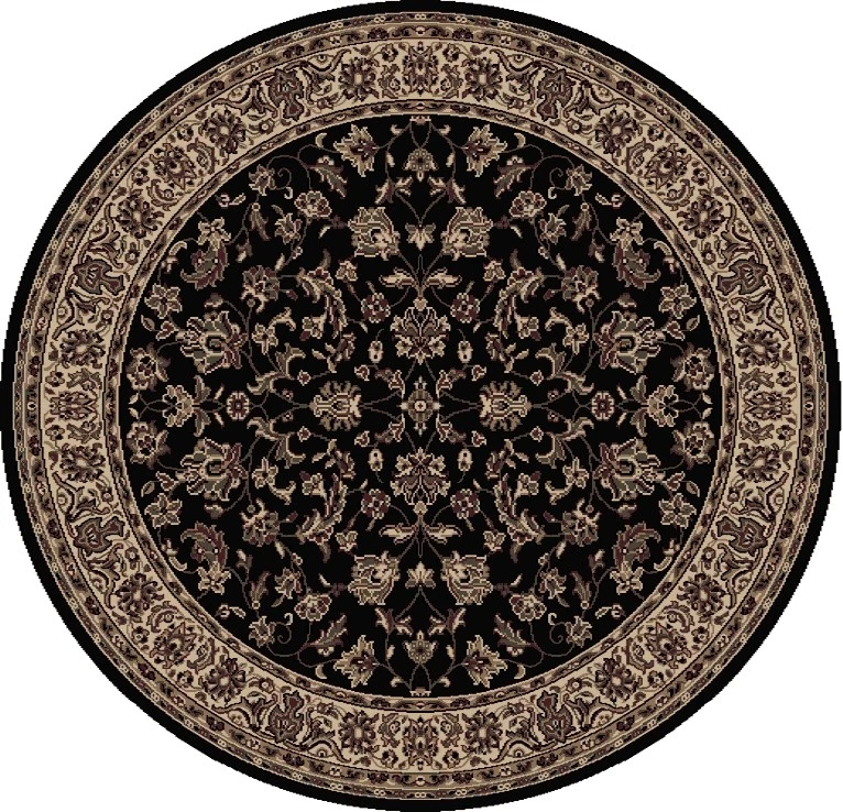 5 Round Radici Black Persien Floral Border 953 Rug - Approx 5' 3" - Image 1 of 1