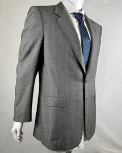 Abrigo Deportivo Brioni Hombre Gris Cuadros 100% Lana 42 US 52 IT Largo Usado en Excelente Condición - Imagen 1 de 12