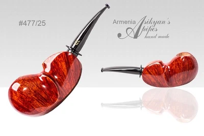 Pipa Asikyan #477/25 pez soplado rojo suave hecha a mano Foto 1 de 4